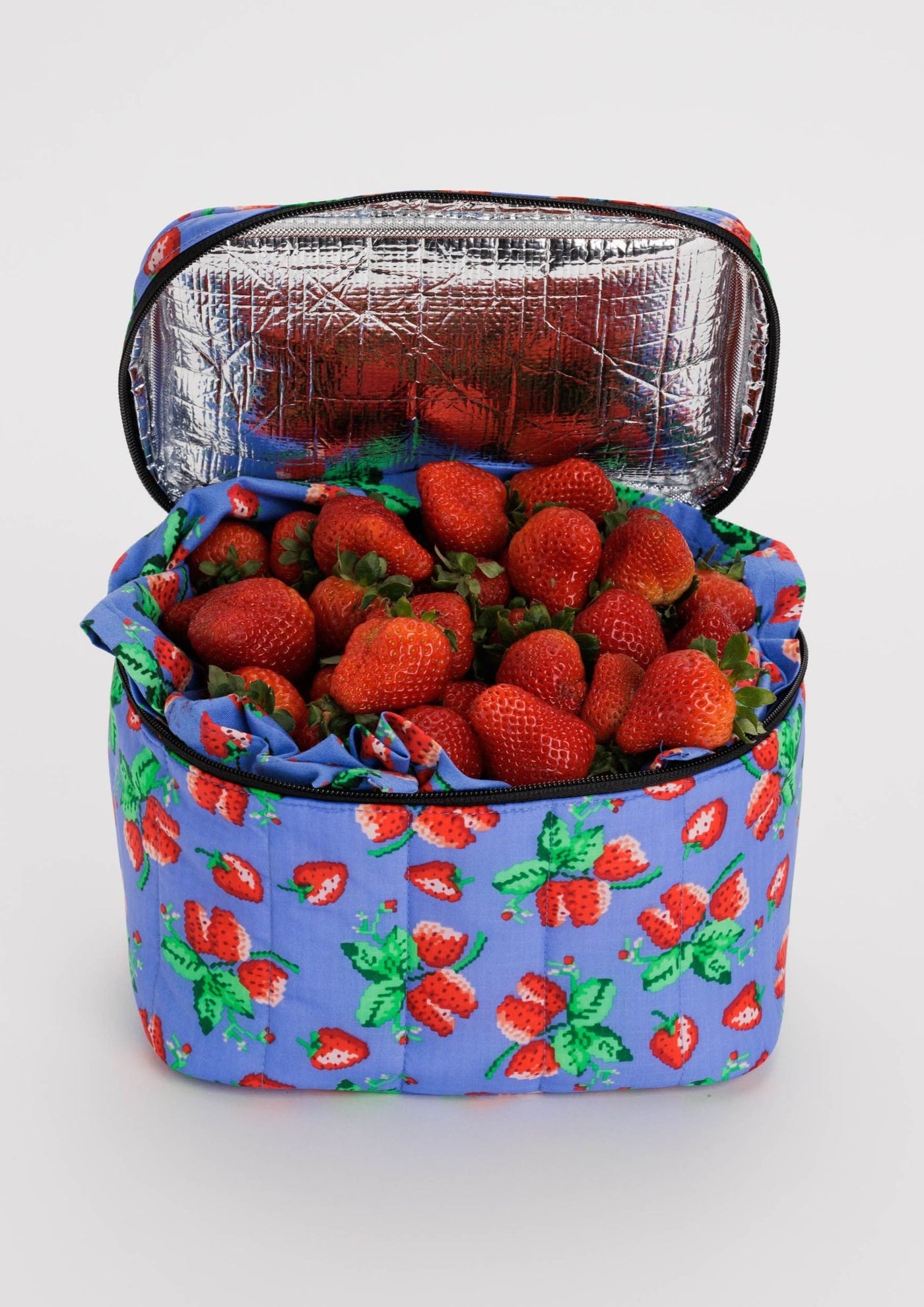 Puffy Lunch Bag, Wild Strawberries