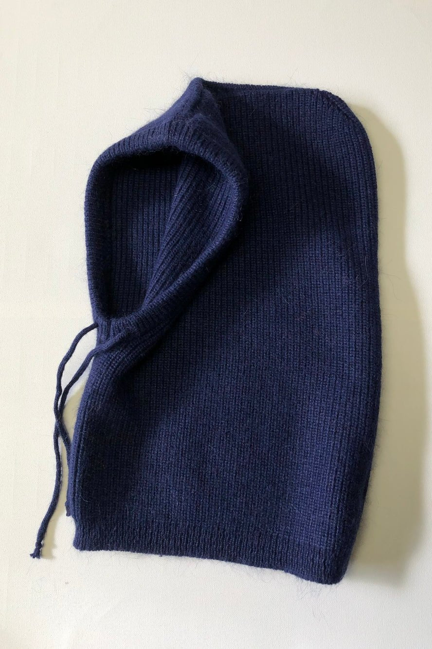 Angora Wool Balaclava, Navy