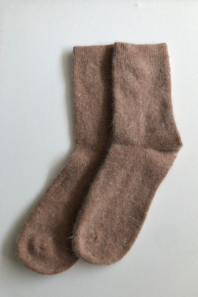 Fluffy Angora Socks, Mushroom