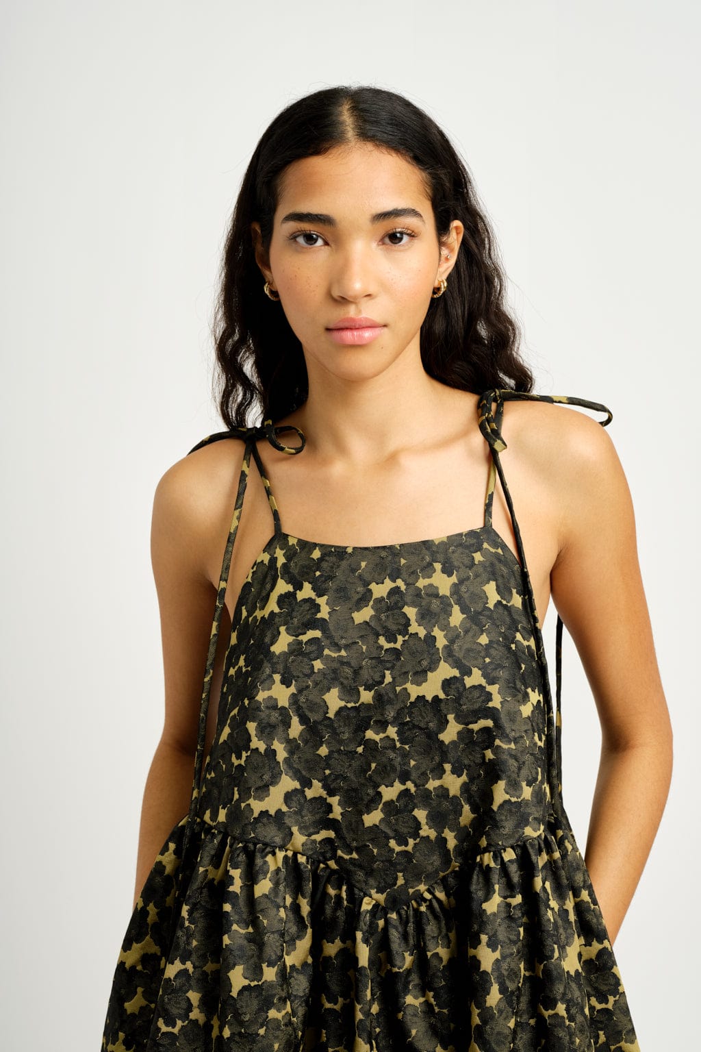 Amy Dress, Jacquard Golden Chartreuse