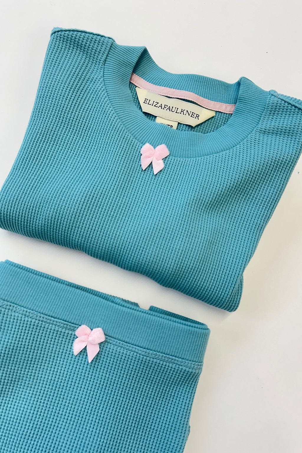 Yuri Waffle Top, Baby Blue