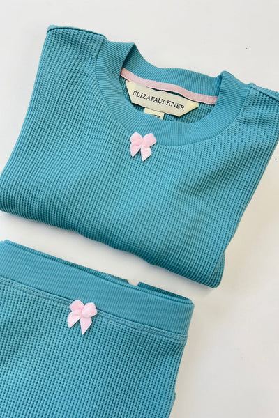 Yuri Waffle Top, Baby Blue