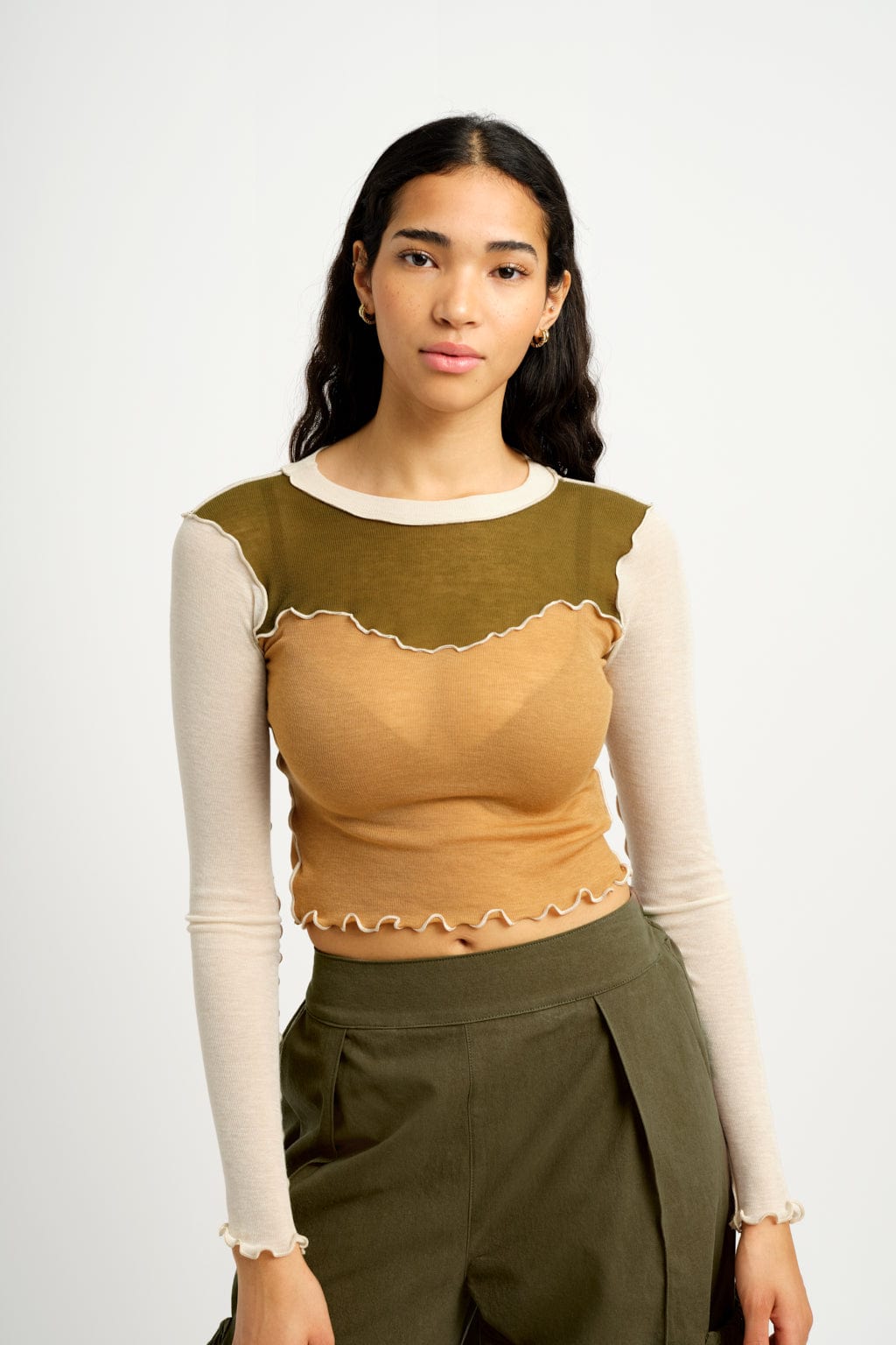 Bella Top, Off White Camel