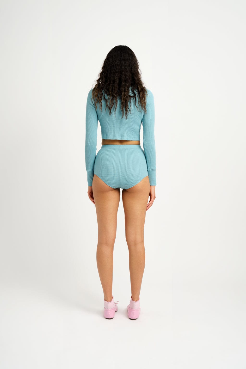 Yuri Waffle Top, Baby Blue