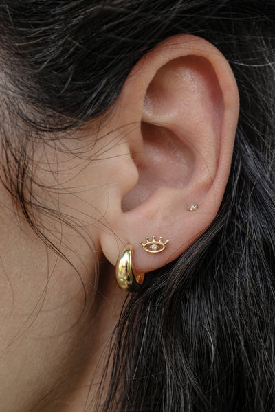 Diamond Eye Stud, 14K Gold