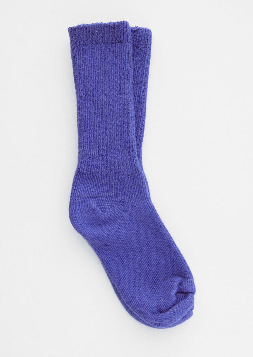 Dyed Cotton Socks, Blue Violet