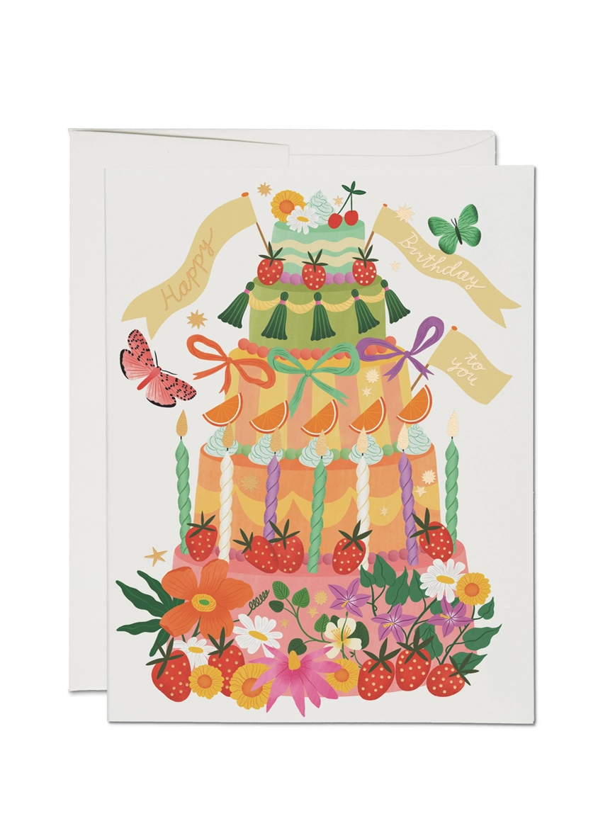 Whimsical Cake Birthday Greeting Card