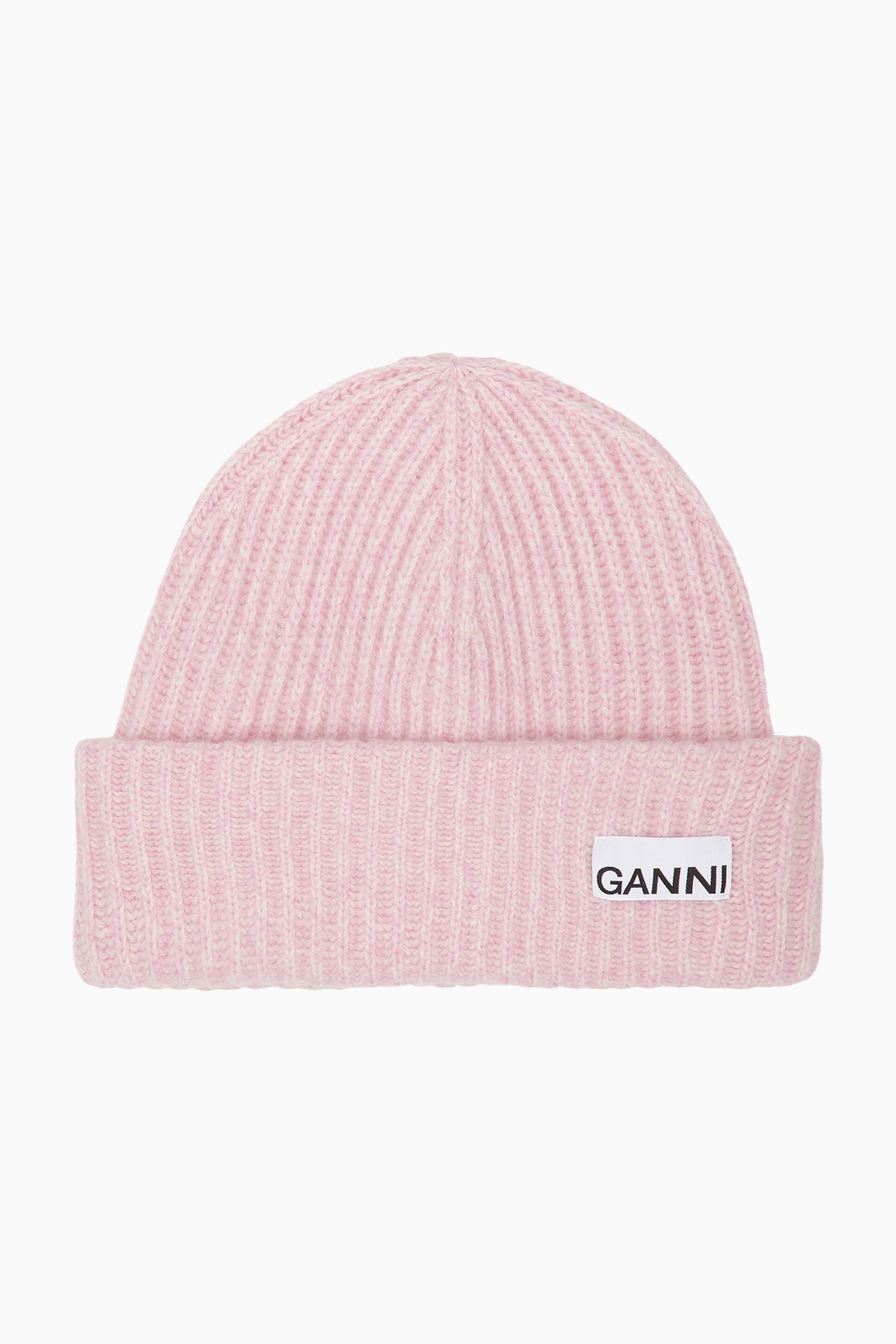 Oversized Ribbed Knit Wool Beanie, Lilac Sachet