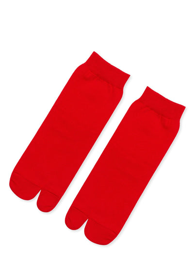 Cotton Tabi Short Crew Sock, Poppy Red