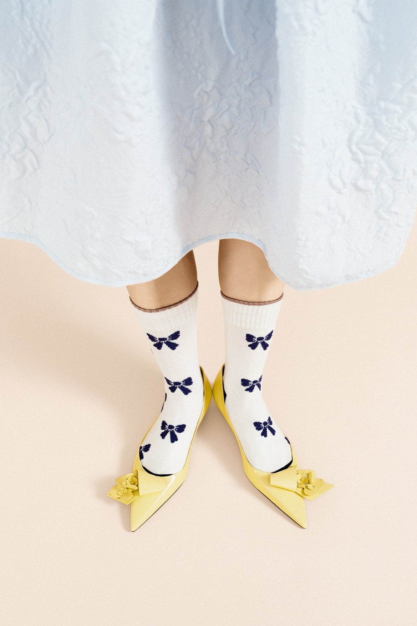 Boucle Bow Crew Socks