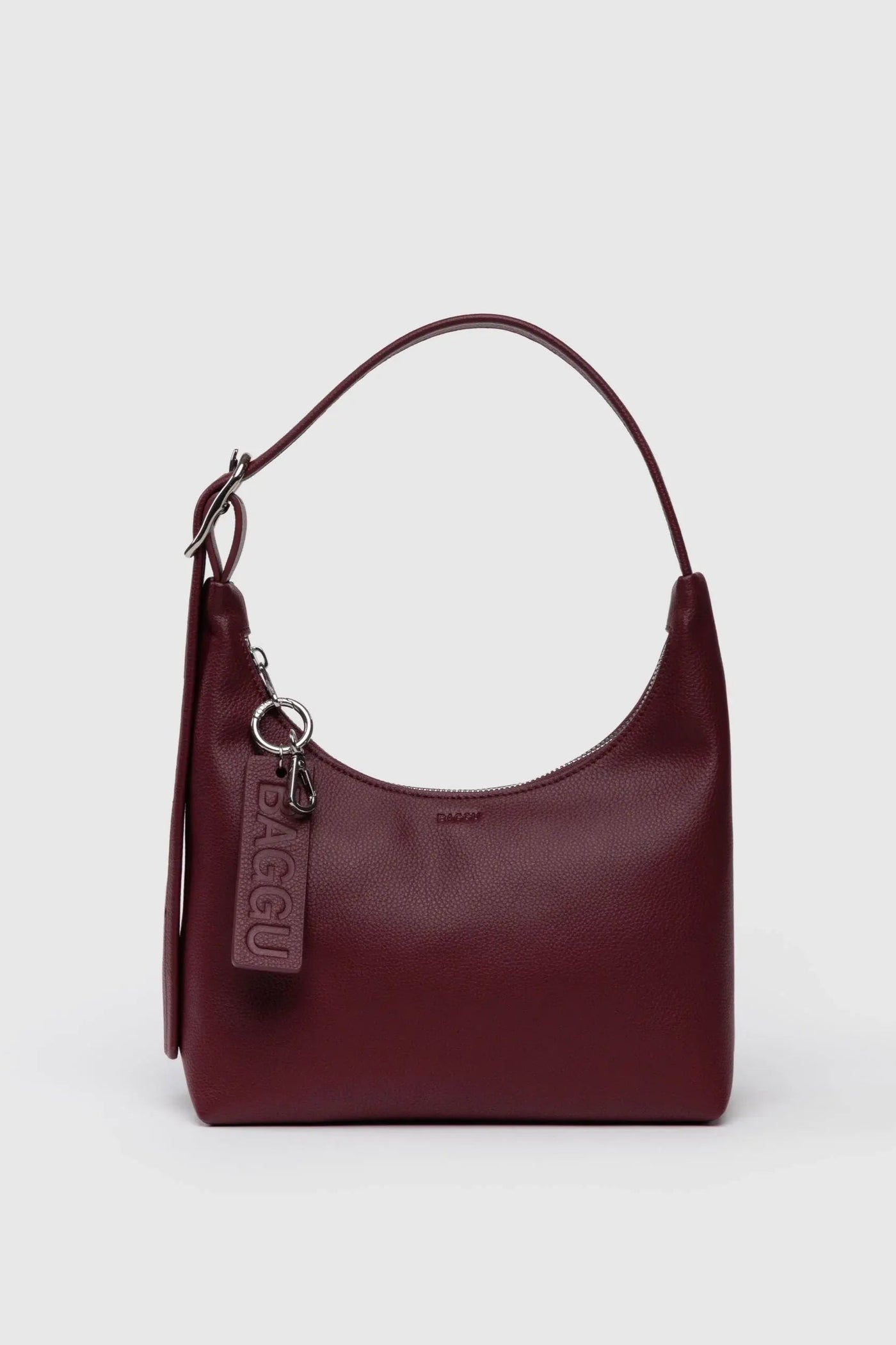 Mini Recycled Leather Shoulder Bag, Mahogany