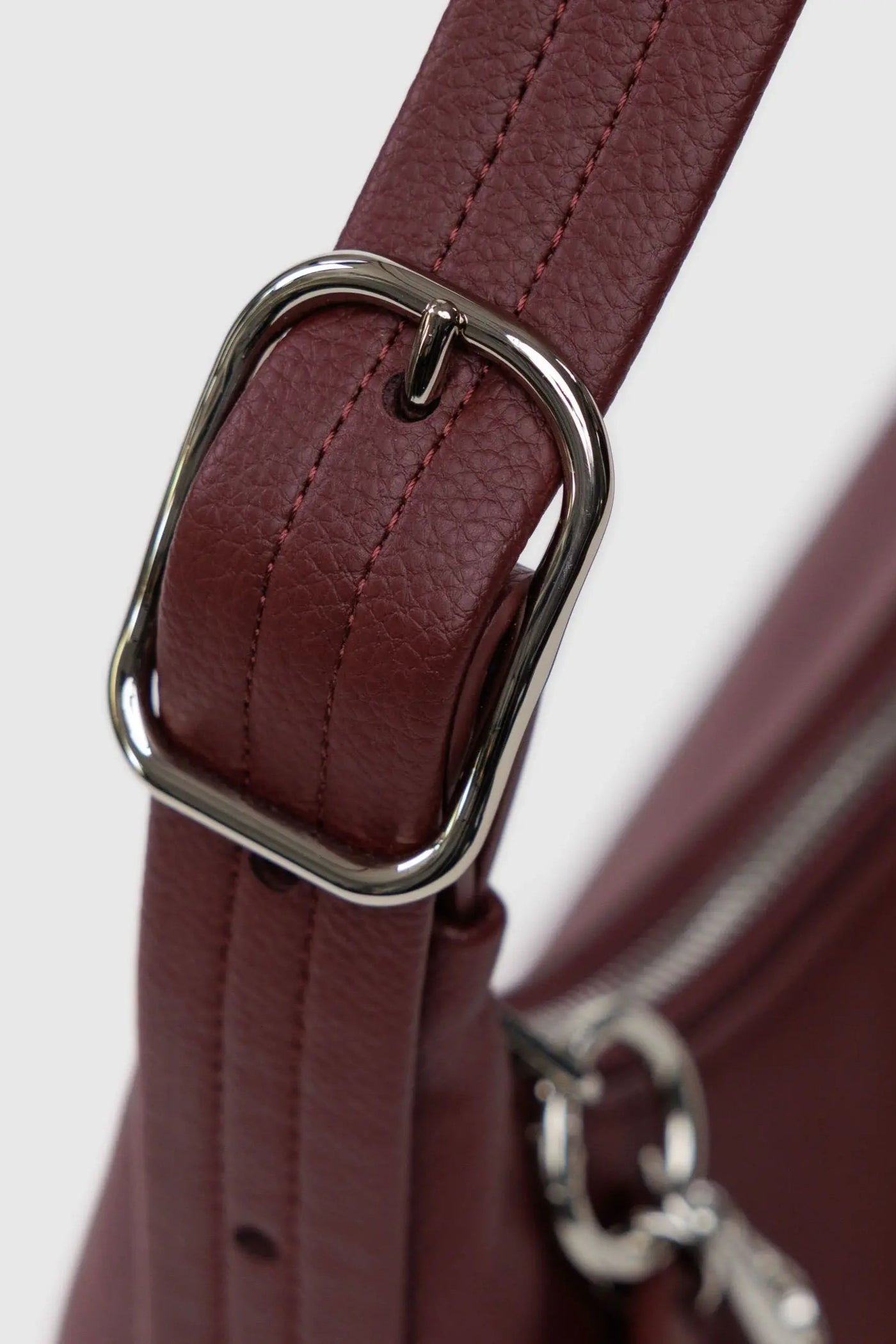 Mini Recycled Leather Shoulder Bag, Mahogany