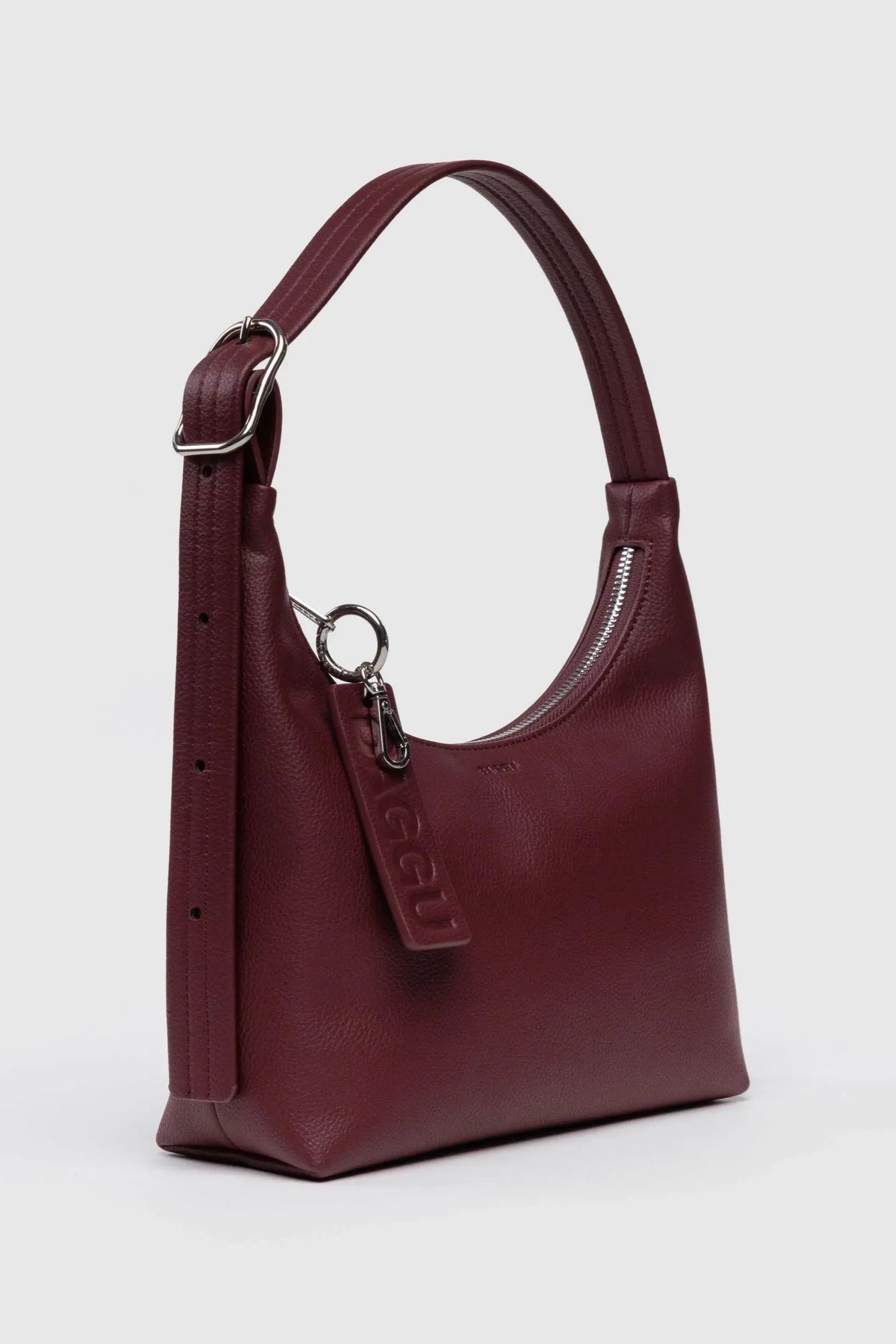 Mini Recycled Leather Shoulder Bag, Mahogany