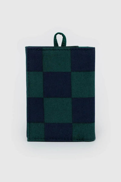 Snap Wallet, Navy Green Check