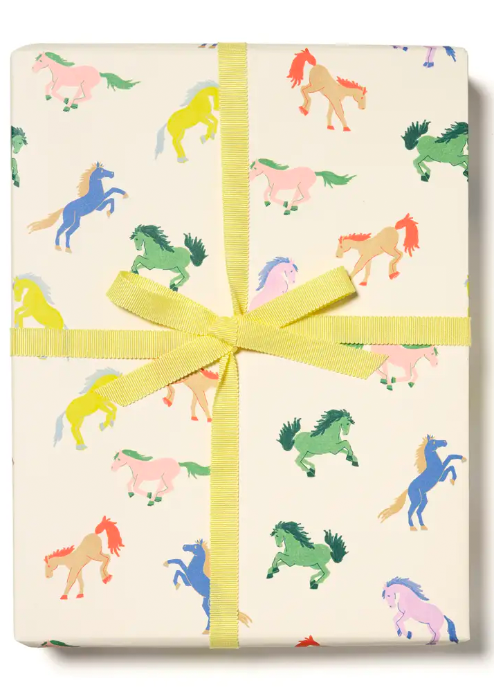 Wild Horses Birthday Wrapping Paper, Single Flat Sheet