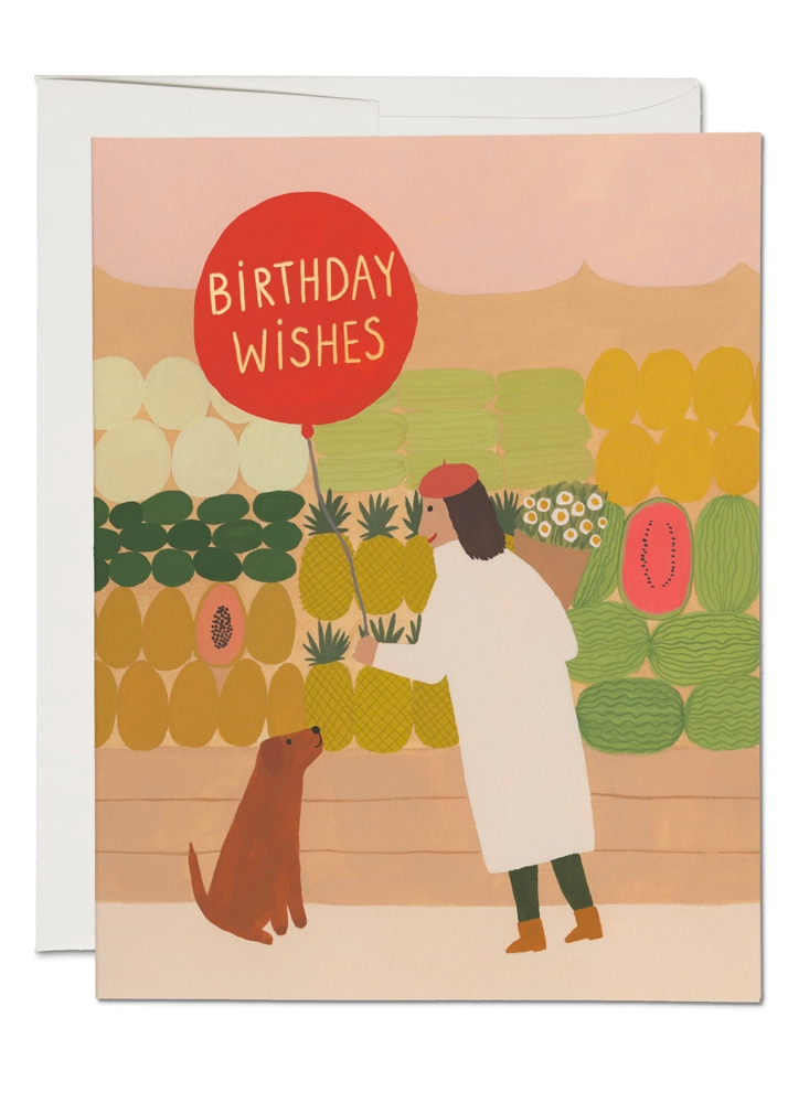 Fruit Stand Birthday Wishes Greeting Card