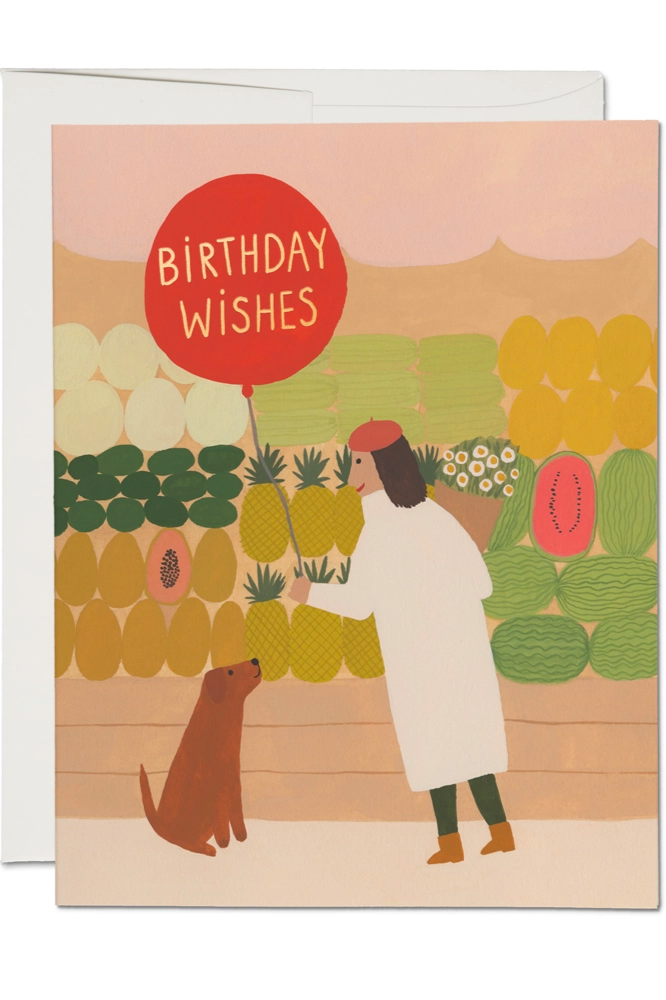 Fruit Stand Birthday Wishes Greeting Card