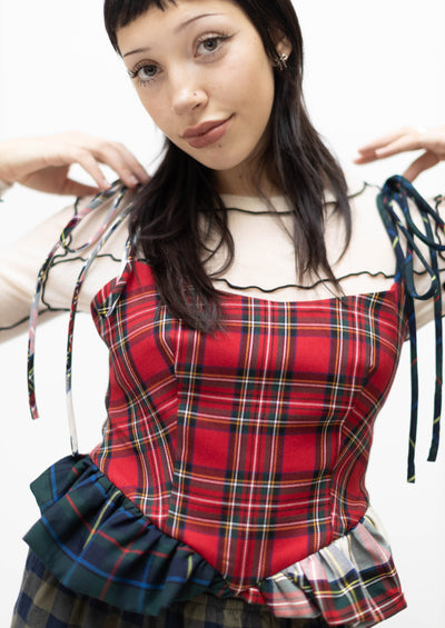 Candy Corset, Red Plaid