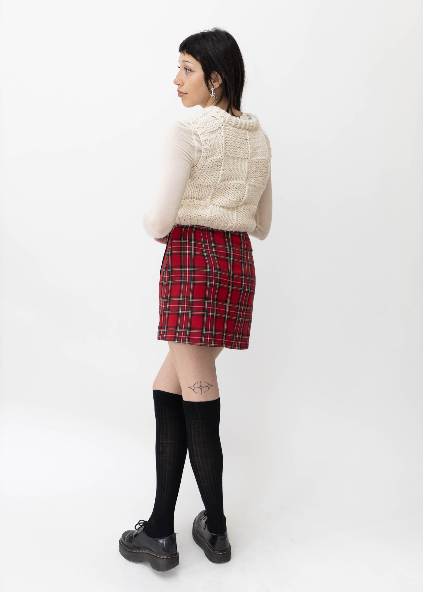 Tate Mini Skirt, Red Plaid
