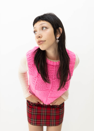 Knit Vest, Pink