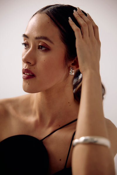 Camille Earrings, Silver
