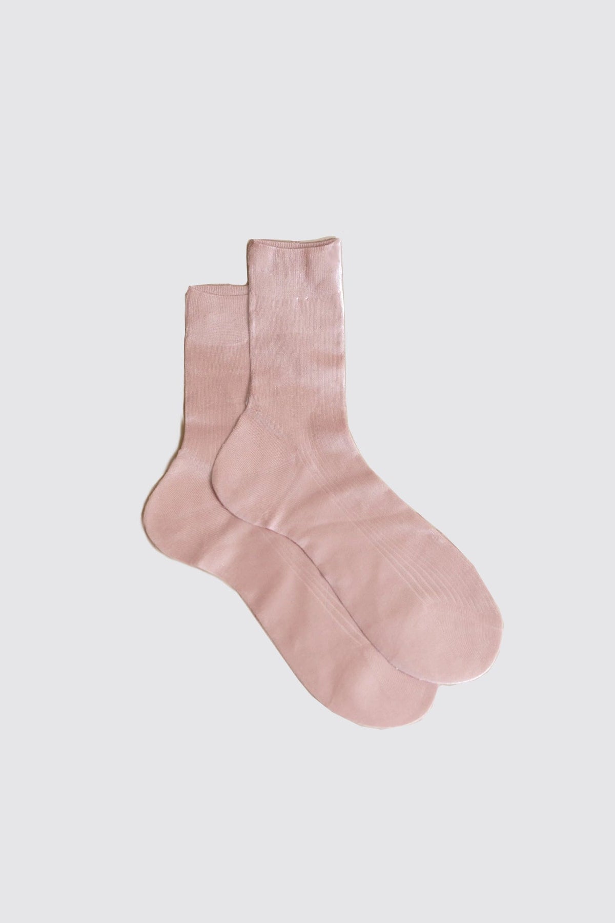 Ribbed Laminated Pale Pink Socks