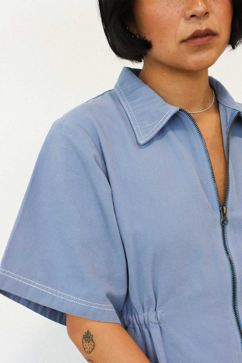 Utility Dress, Pebble Blue