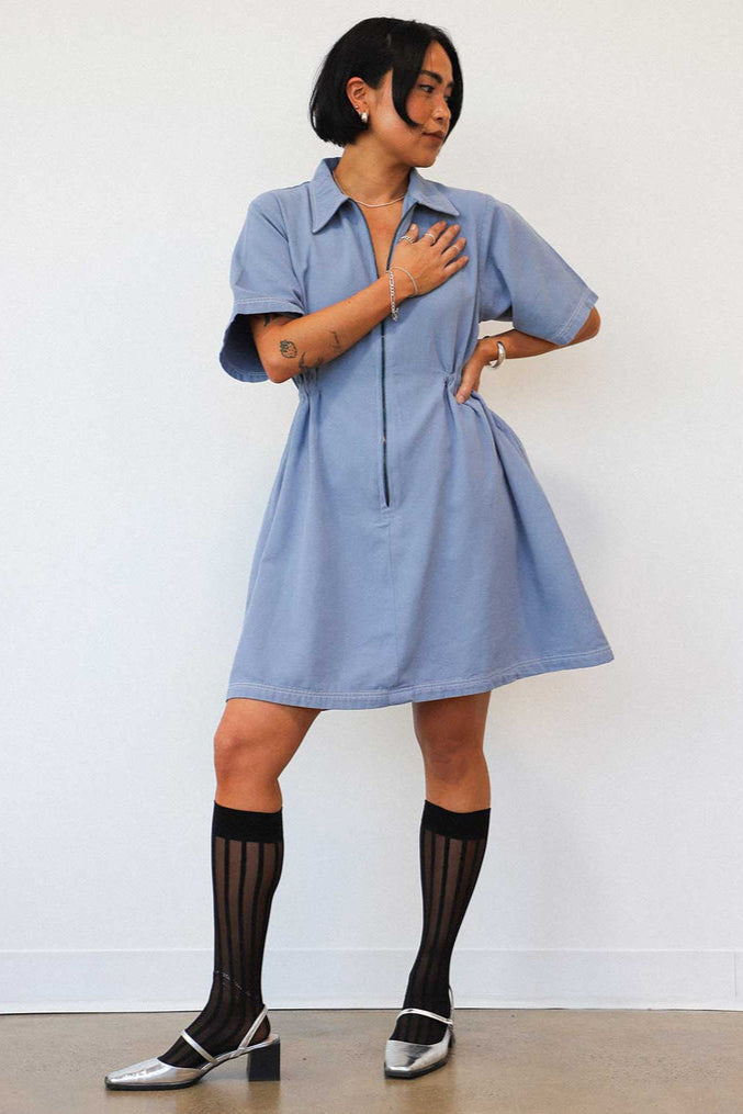 Utility Dress, Pebble Blue
