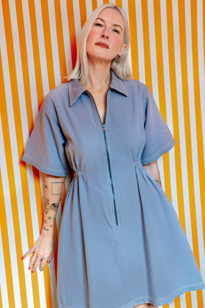 Utility Dress, Pebble Blue