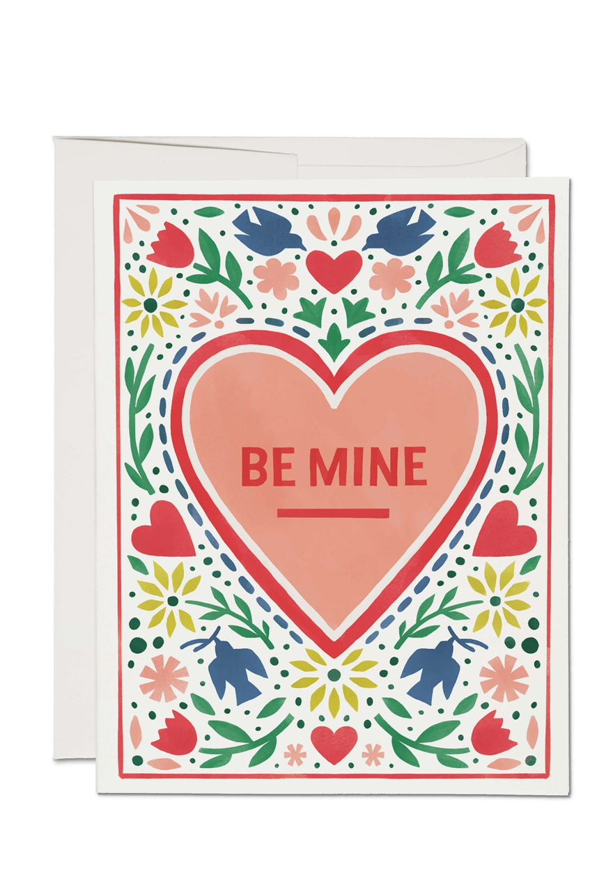 Folk Heart Valentine's Greeting Card