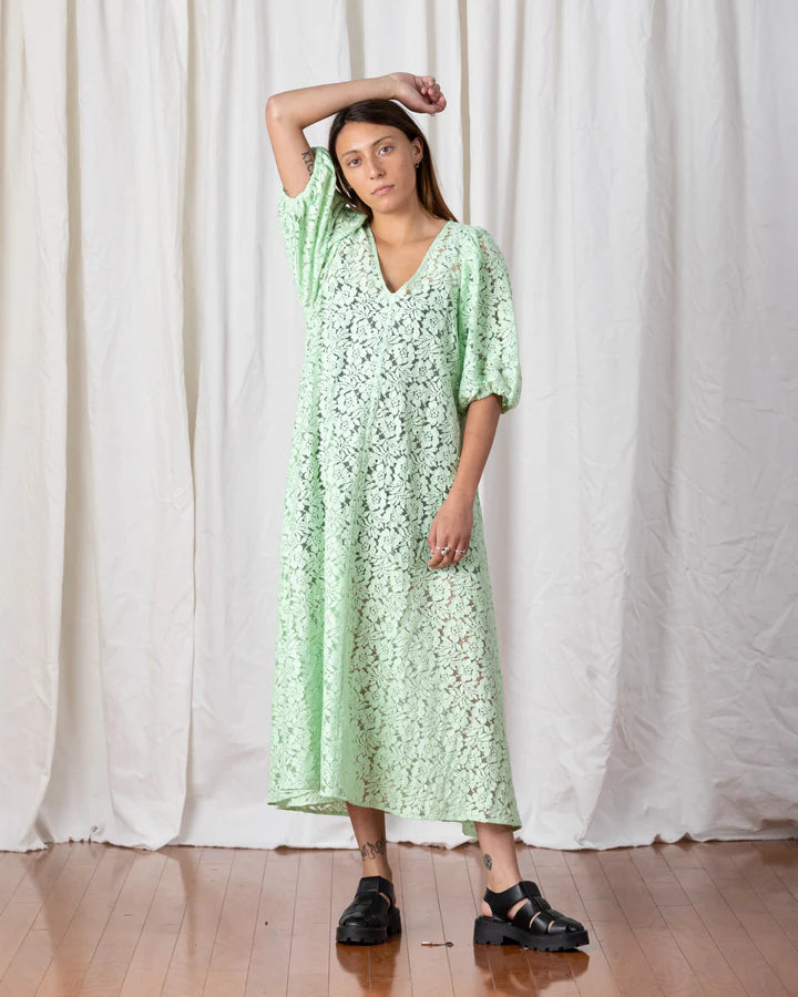 Lace Maxi Dress, Seafoam Green