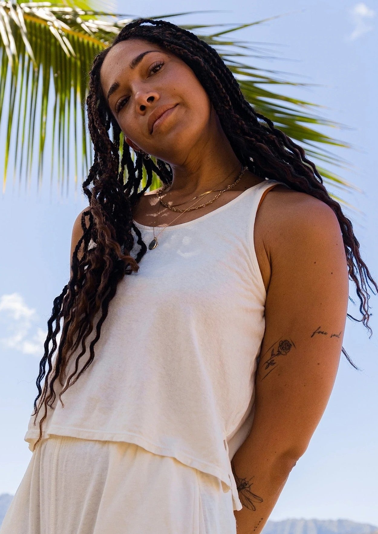 Cropped Tank, Washed White