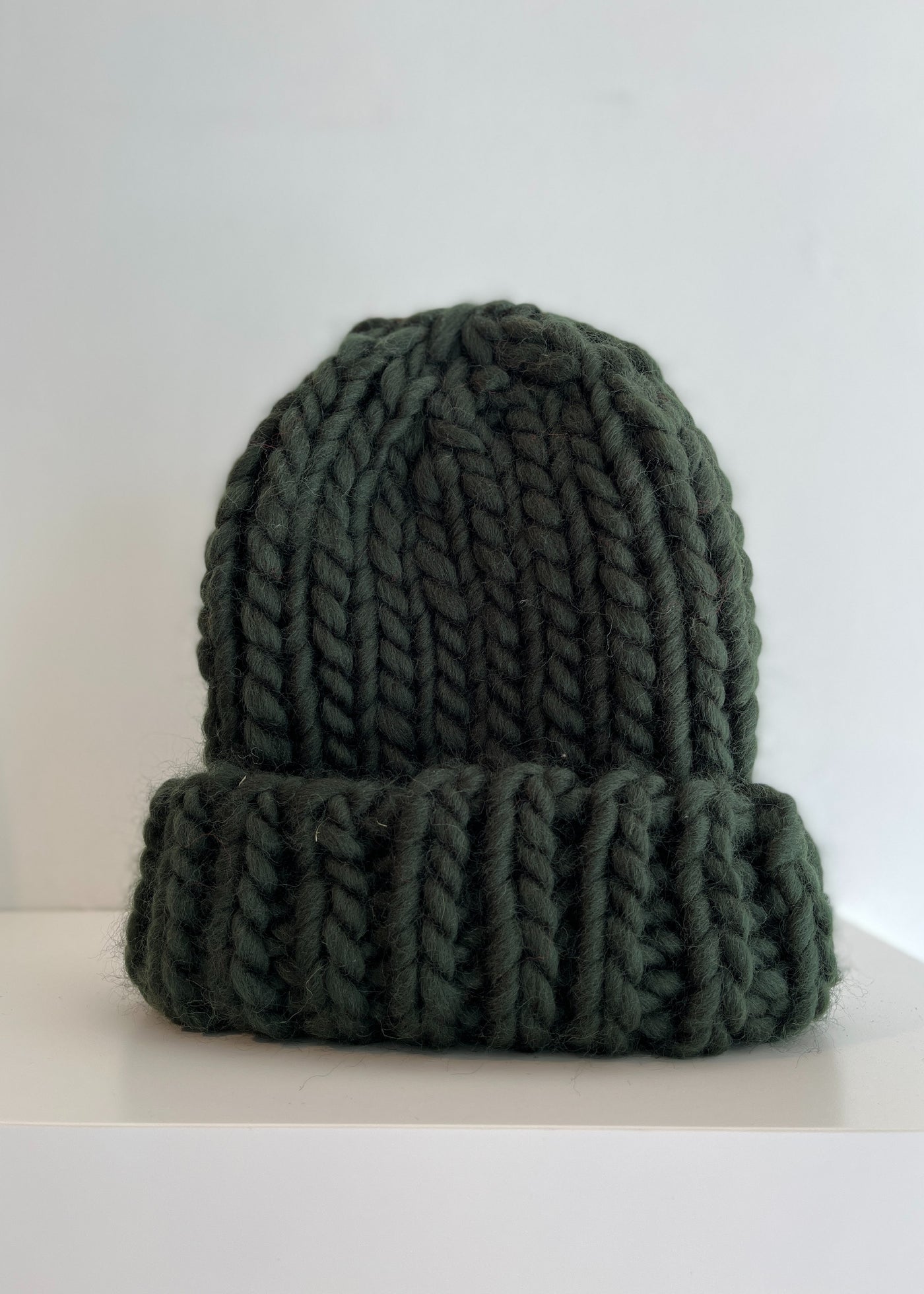Chunky Wool Hat, Heritage Green