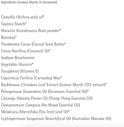 Lemon Myrtle & Geranium Deodorant
