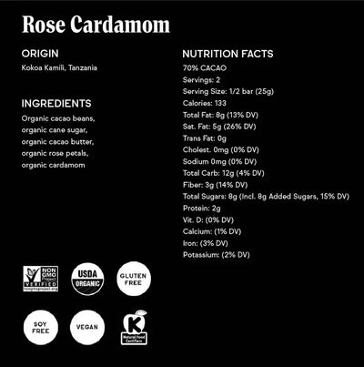 Raaka Chocolate, Rose Cardamom