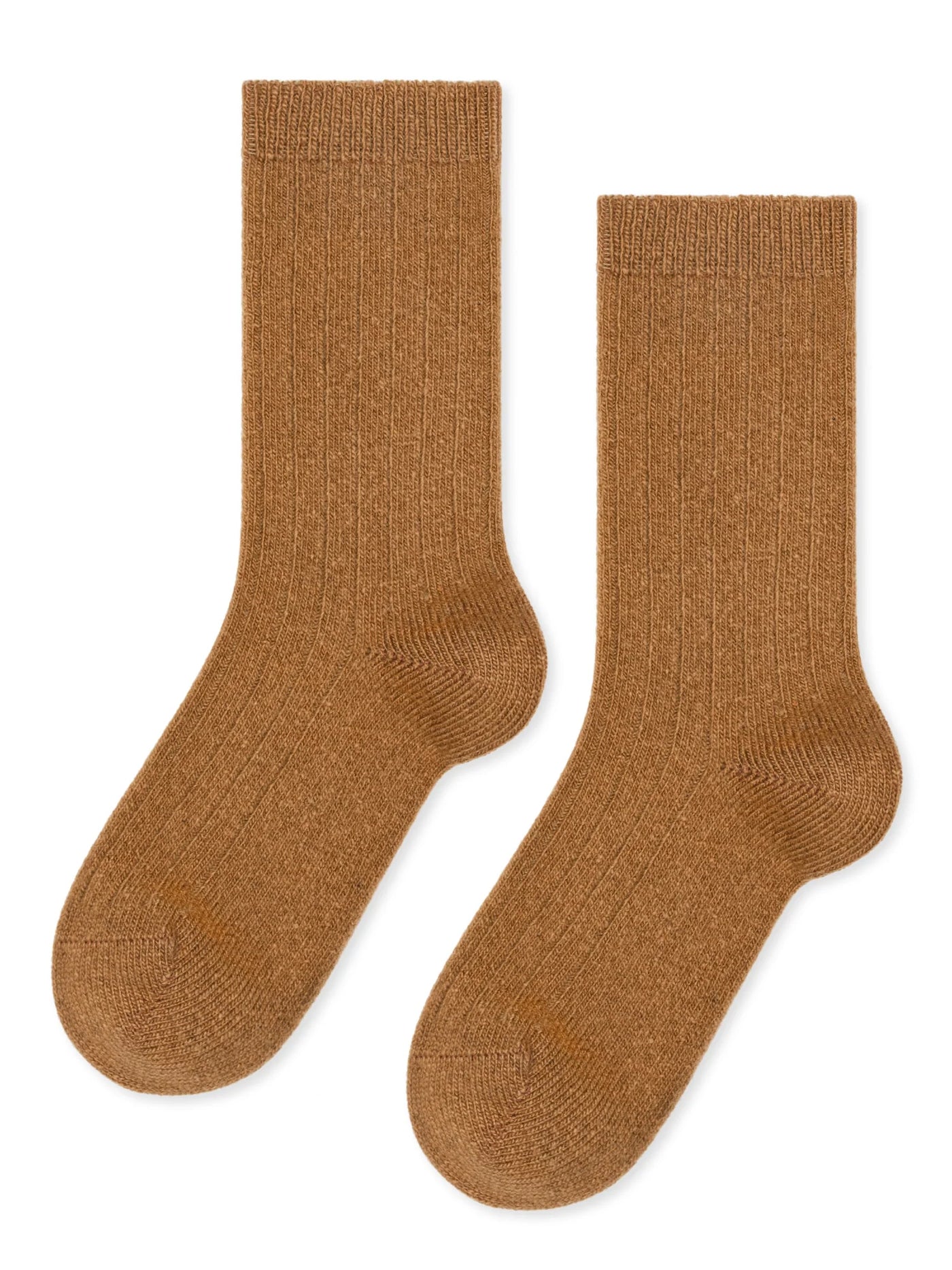Italia Cashmere Cozy Ribbed Sock, Camel