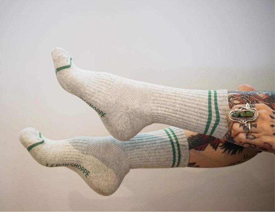 Boyfriend Sock, Light Grey