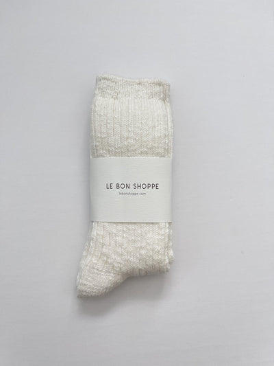 Cottage Socks, White Linen