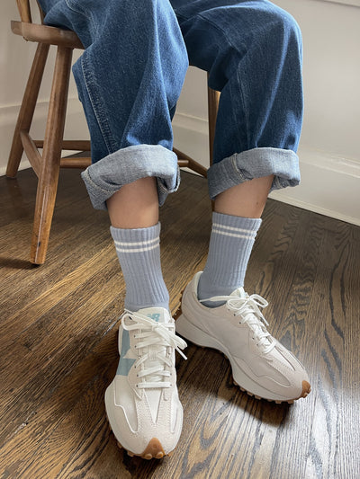 Boyfriend Sock, Blue Gray