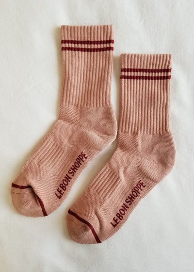 Boyfriend Sock, Vintage Pink